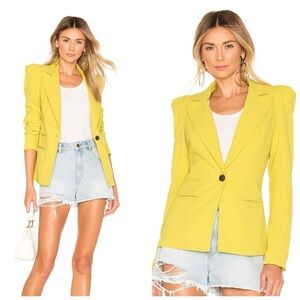 Smythe Box Pleat Seersucker Longline Blazer Chartreuse Yellow